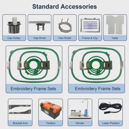 キャップ刺繍機 1ヘッド 15本針