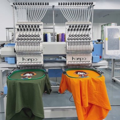 熱い販売のダブルヘッドシャツ刺繍機