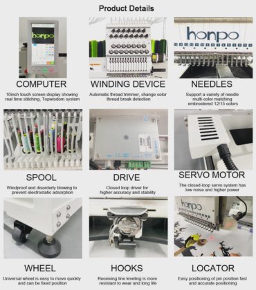 15針の刺繡コーディングマシン4ヘッド