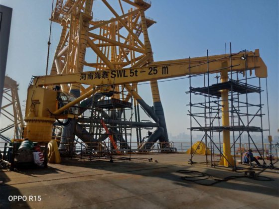 高性能の望遠鏡クレーン熱い販売のための 2/3/4/20/25 トンの電気海洋クレーン