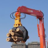 50トン電動ローダー 木材グラブ伐採グラブハンドリング装置付きマテリアルハンドリング装置