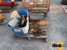 Pallet of Cribbing, Chains, and