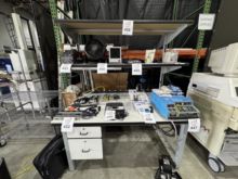 WORK TABLE WITH TOP SHELVING