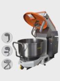 Kneading machine with an exiting