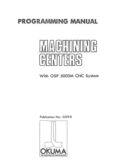 Manual for Used Okuma Machining