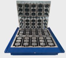 Block making machine with batching