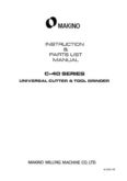 Manual for Used Makino Machine